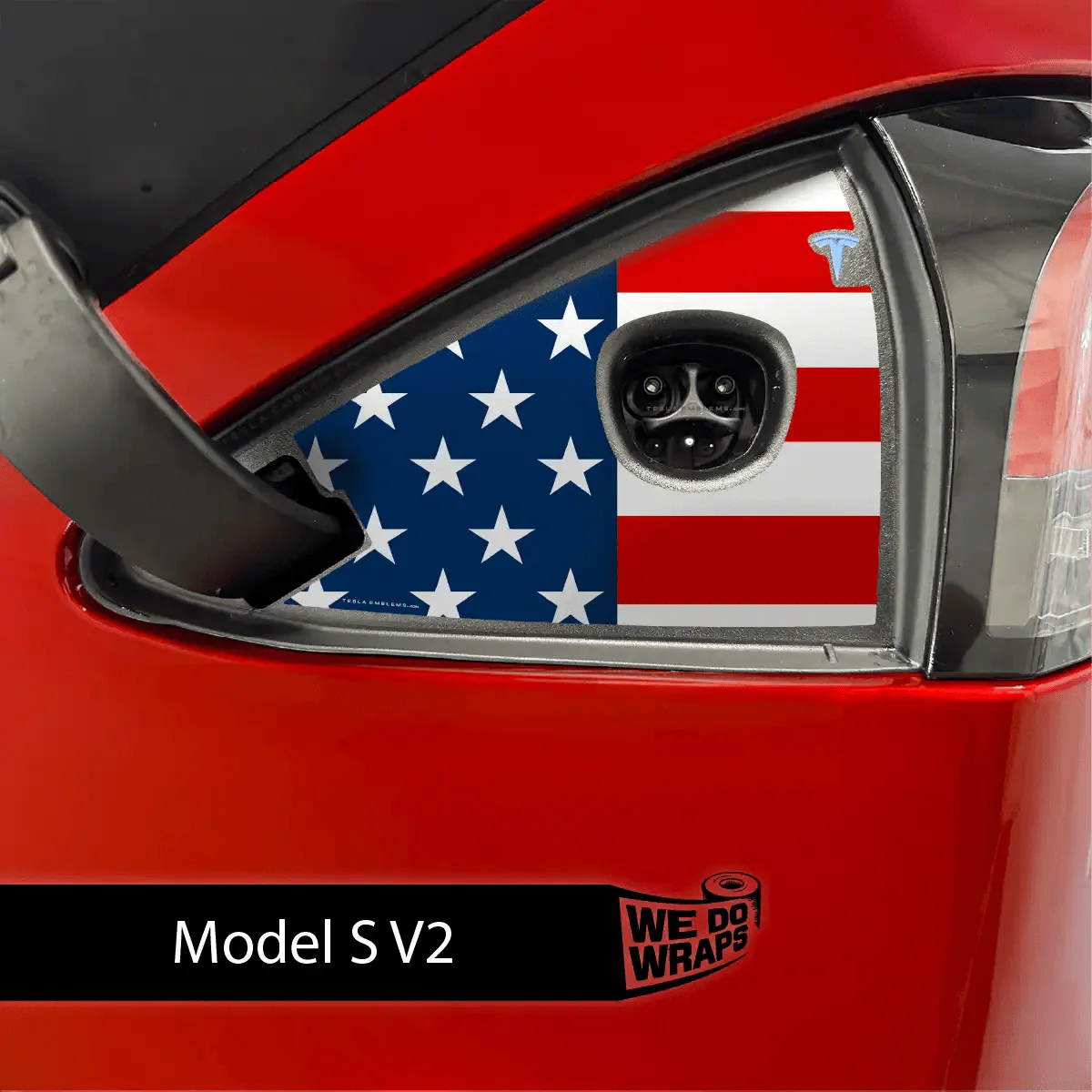 American Flag Tesla Charge Port Wrap | Model S