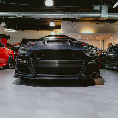 2018-2023 Ford Mustang GT500/Mach1 Combo Double Sided Full Carbon Fiber Track Package Front Bumper Conversion