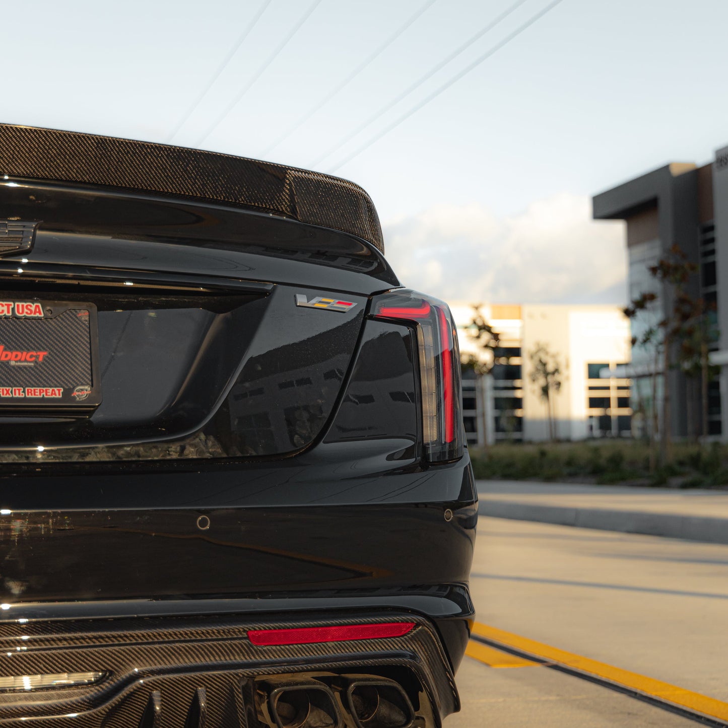 2022-2025 Cadillac CT5-V Blackwing Type-ST Gloss Carbon Fiber Rear Spoiler