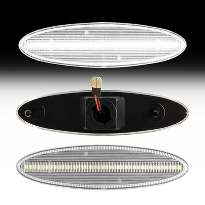 1997-2004 Corvette C5 Rear Bumper Clear Lens White Dynamic Animation LED Side Markers