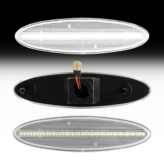 1997-2004 Corvette C5 Rear Bumper Clear Lens White Dynamic Animation LED Side Markers