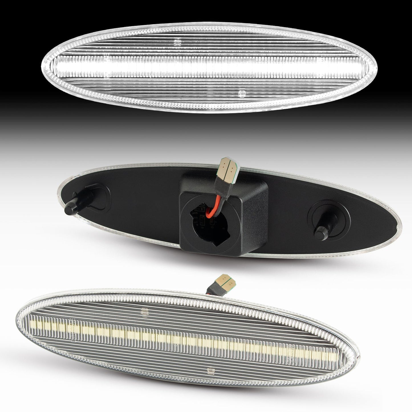 1997-2004 Corvette C5 Rear Bumper Clear Lens White LED Side Markers