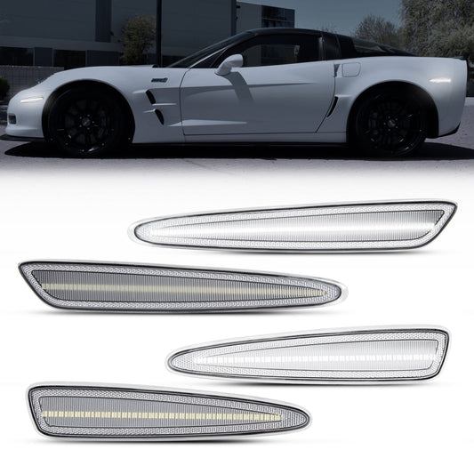 2005-2013 Chevrolet Corvette C6 Clear White LED Side Marker