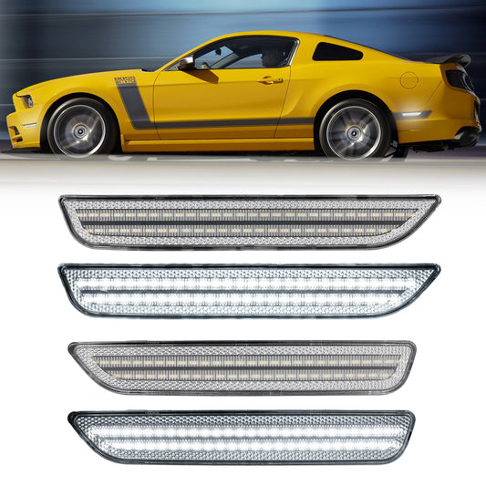 2010-2014 Ford Mustang Clear White LED Side Markers