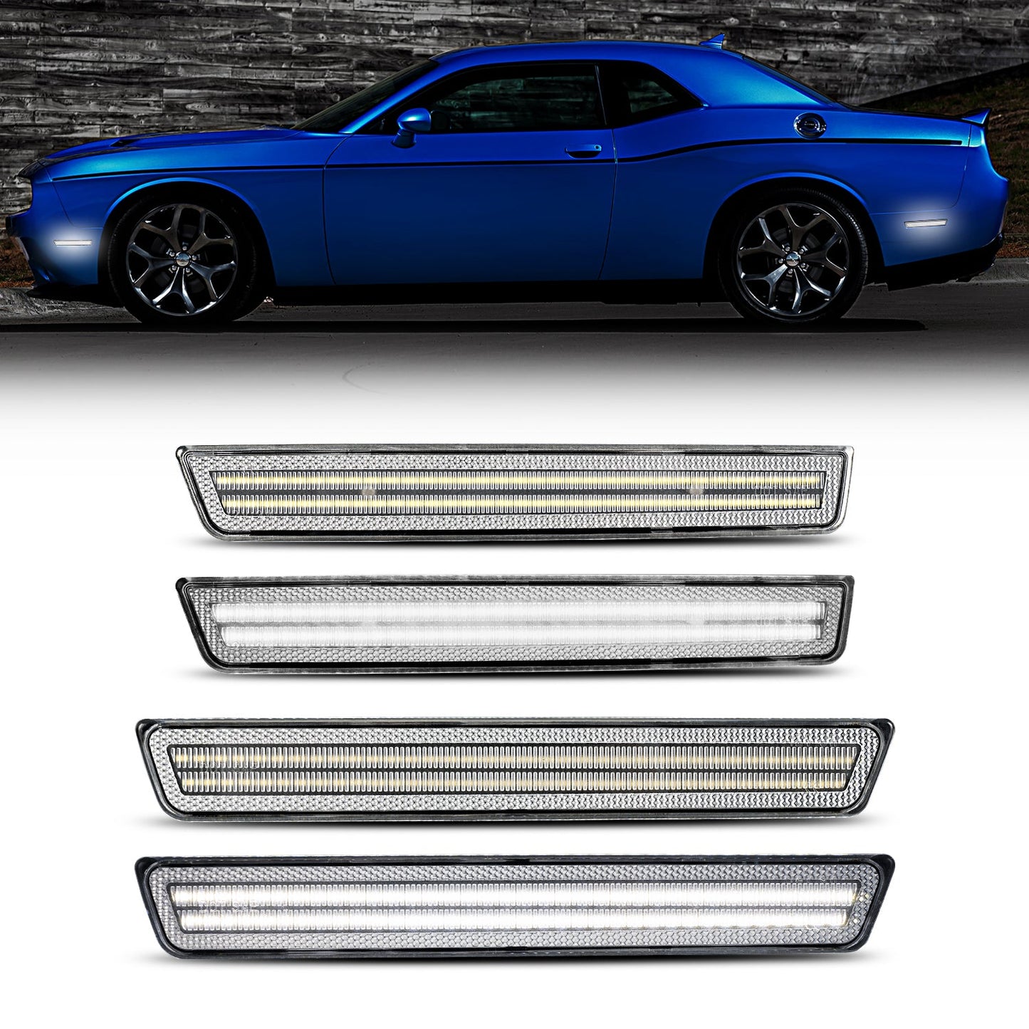 2015-2024 Dodge Challenger Clear White LED Side Markers