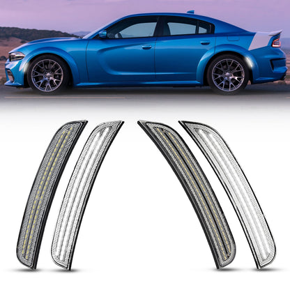2015–2024 Dodge Charger Clear White LED Side Markers Set