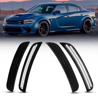 2015-2024 Dodge Charger Smoke White LED Side Markers