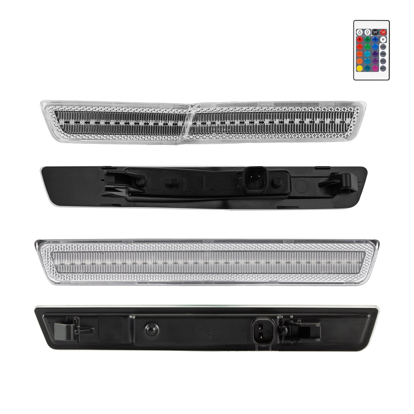 2018-2024 Dodge Challenger Widebody Remote Control RGB Clear Lens LED Side Markers