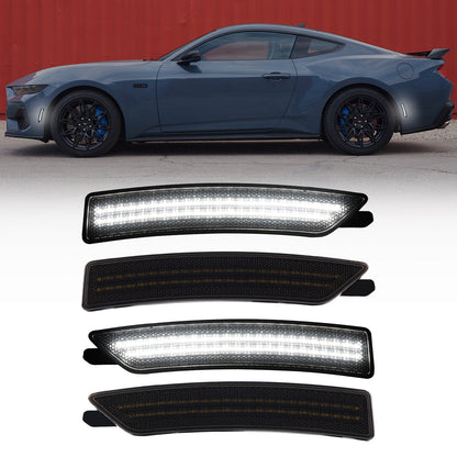 2024-2026 Ford Mustang S650 Smoke White LED Side Markers