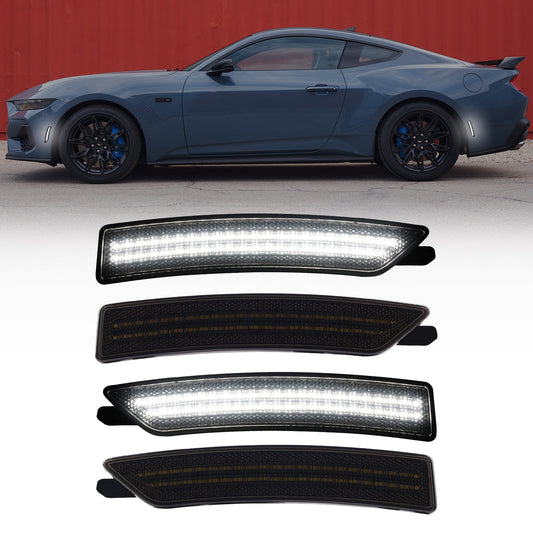 2024-2026 Ford Mustang S650 Smoke White LED Side Markers