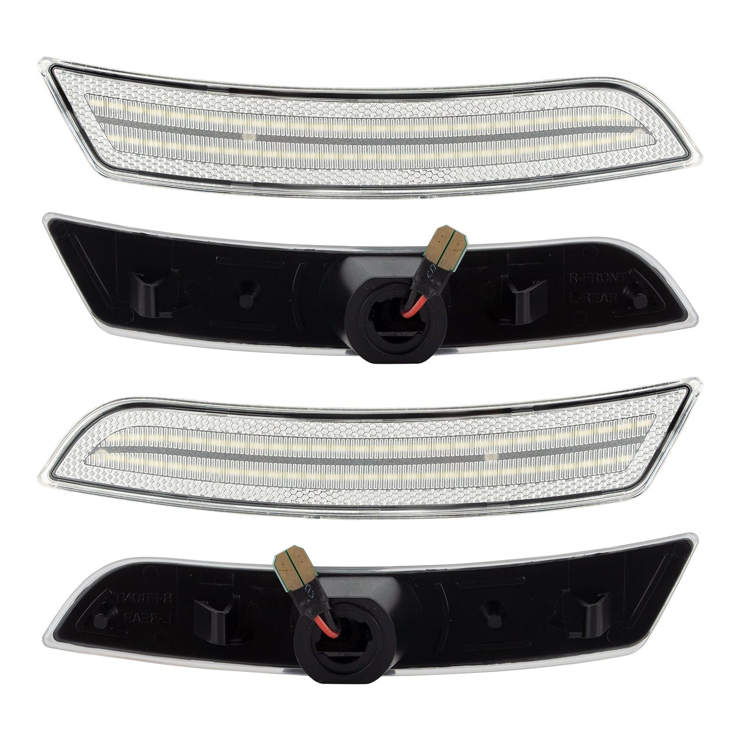 2016-2025 Camaro Clear Lens White Dynamic Animation LED Side Markers Set