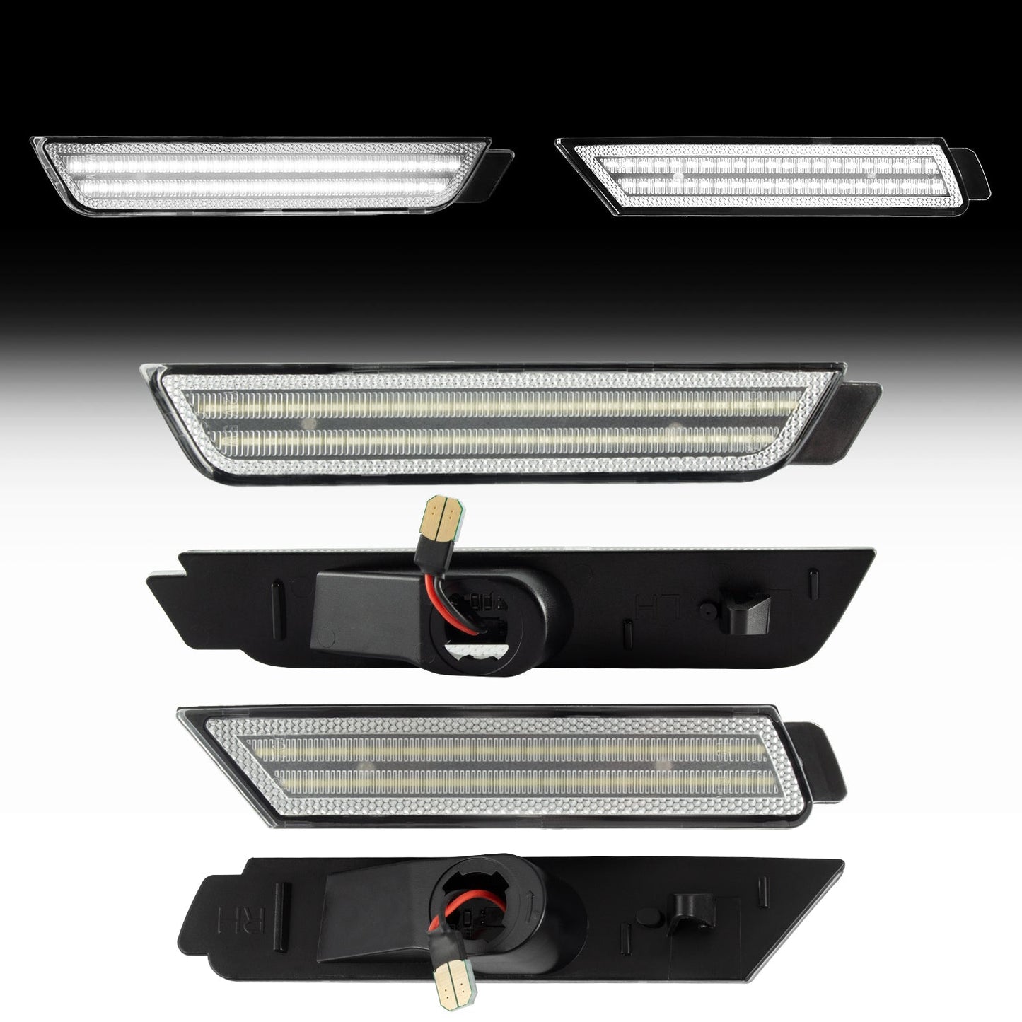 2010-2015 Camaro Clear Lens White Dynamic Animation LED Side Markers Set