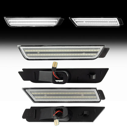 2010-2015 Camaro Clear Lens White Dynamic Animation LED Side Markers Set