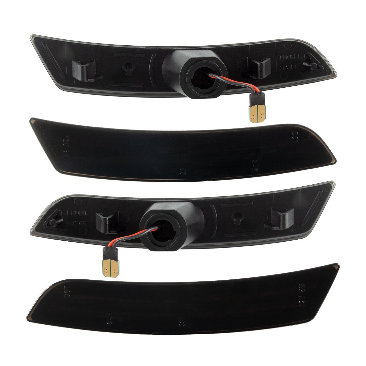 2016-2025 Camaro Smoke Lens White Dynamic Animation LED Side Markers Set
