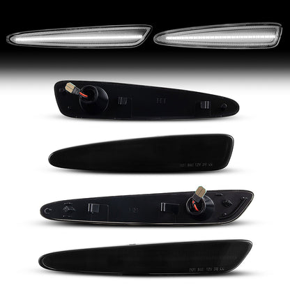 2005-2013 Corvette C6 Smoke Lens White Dynamic Animation LED Side Markers Set