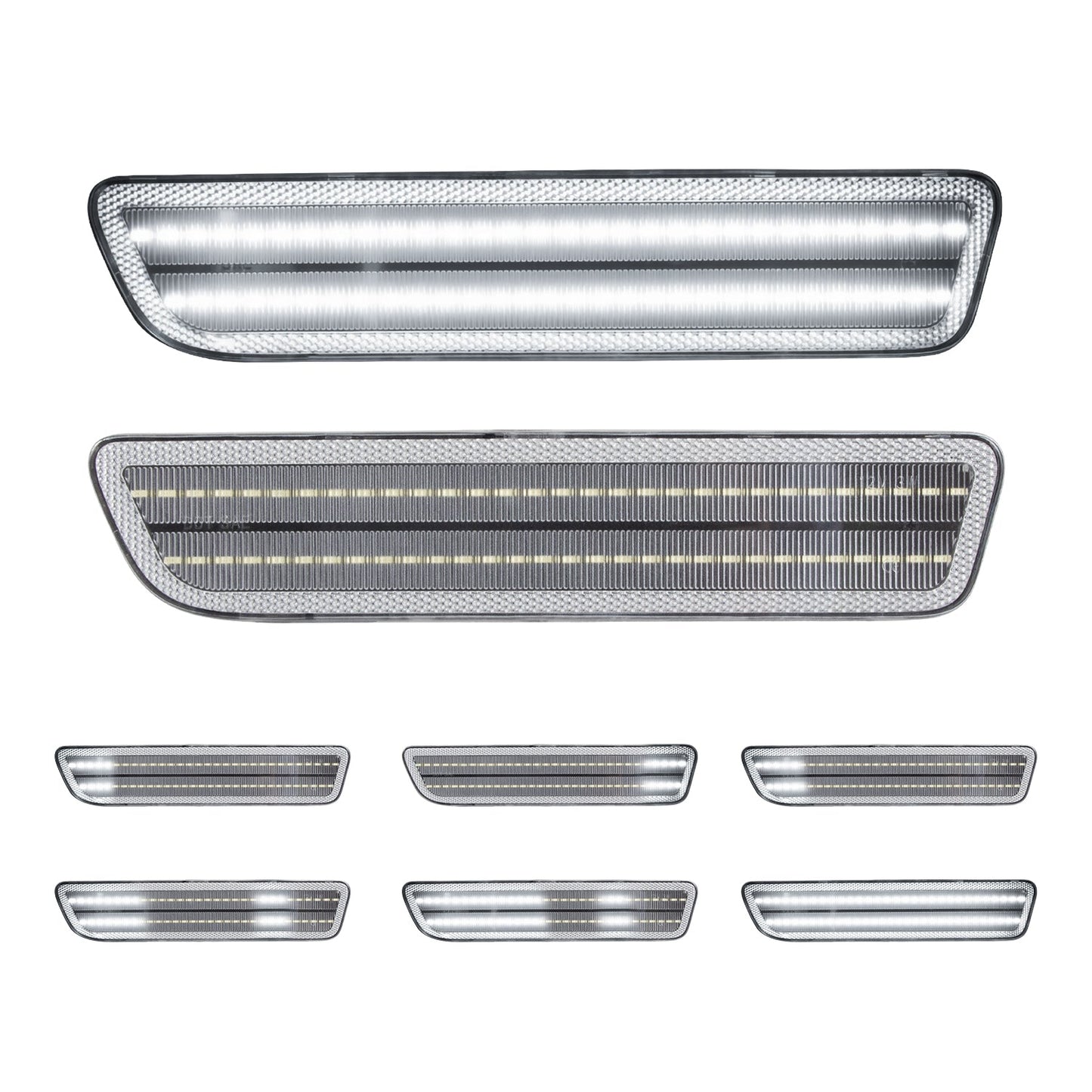 2005-2009 Ford Mustang Clear Lens White Dynamic Animation LED Side Markers