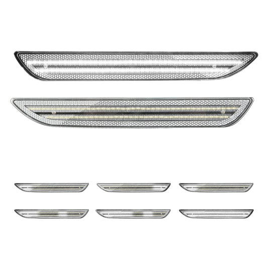2015-2023 Mustang S550 Clear Lens White Dynamic Animation LED Side Markers