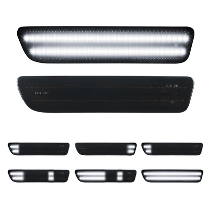 2005-2009 Ford Mustang Smoke Lens White Dynamic Animation LED Side Markers