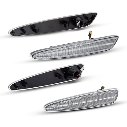 2005-2013 Corvette C6 Clear Lens White Dynamic Animation LED Side Markers Set