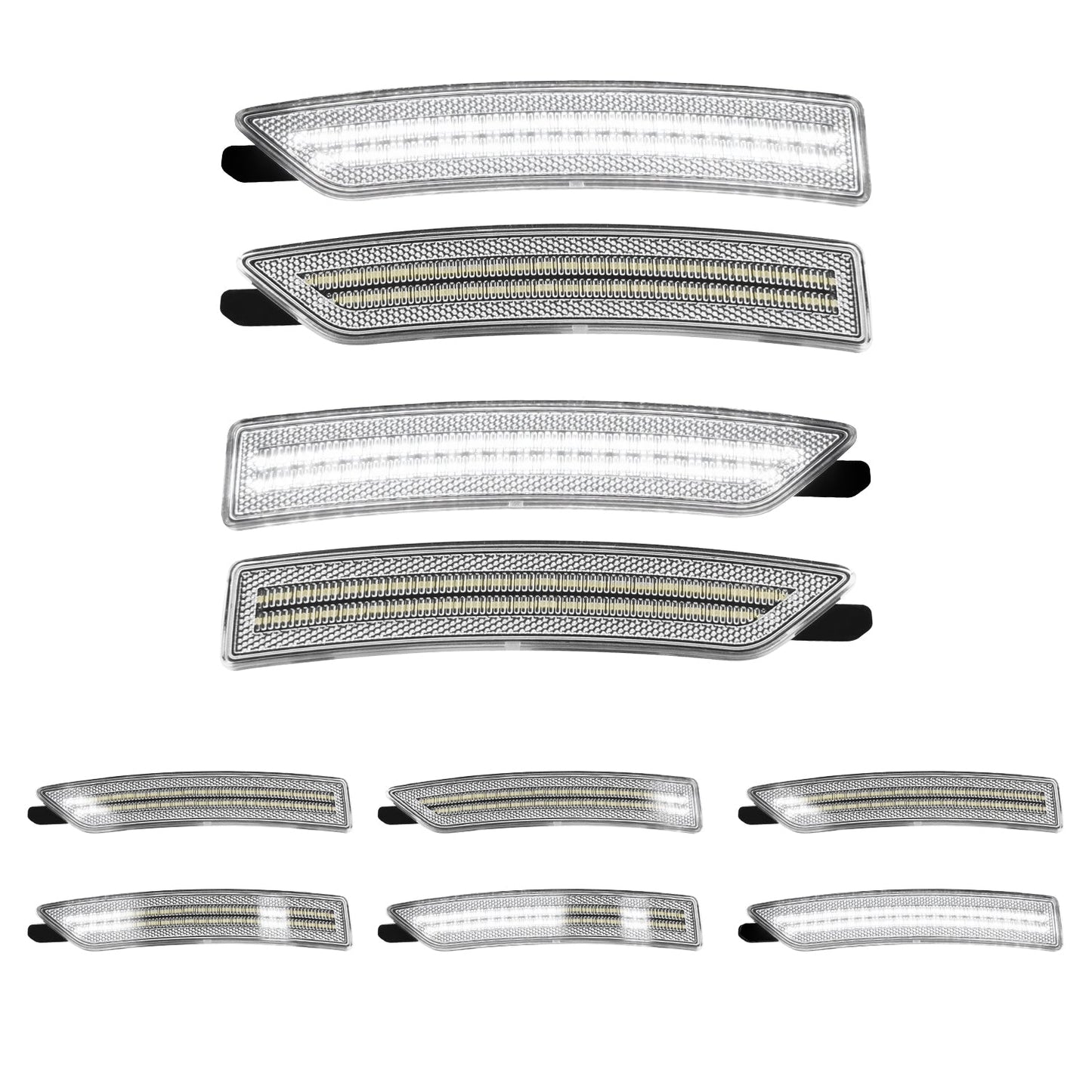 2024-2026 Ford Mustang S650 Clear Lens White Dynamic Animation LED Side Markers