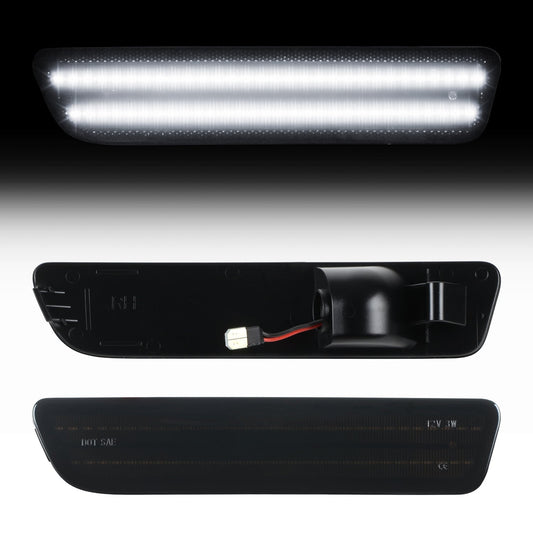 2005-2009 Ford Mustang Smoke Lens White Dynamic Animation LED Side Markers