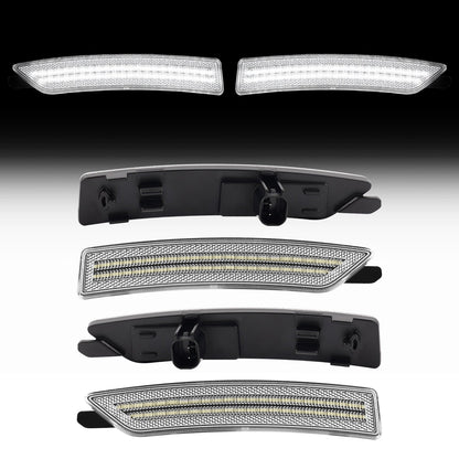 2024-2026 Ford Mustang S650 Clear Lens White Dynamic Animation LED Side Markers