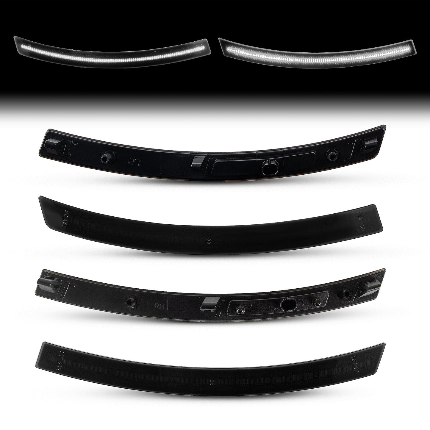 2014-2019 Corvette C7 Smoke Lens White Dynamic Animation LED Side Markers Set
