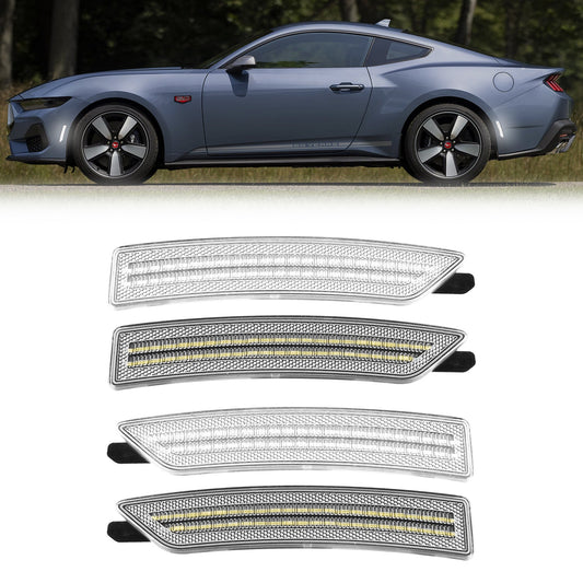 2024-2026 Ford Mustang S650 Clear White LED Side Markers