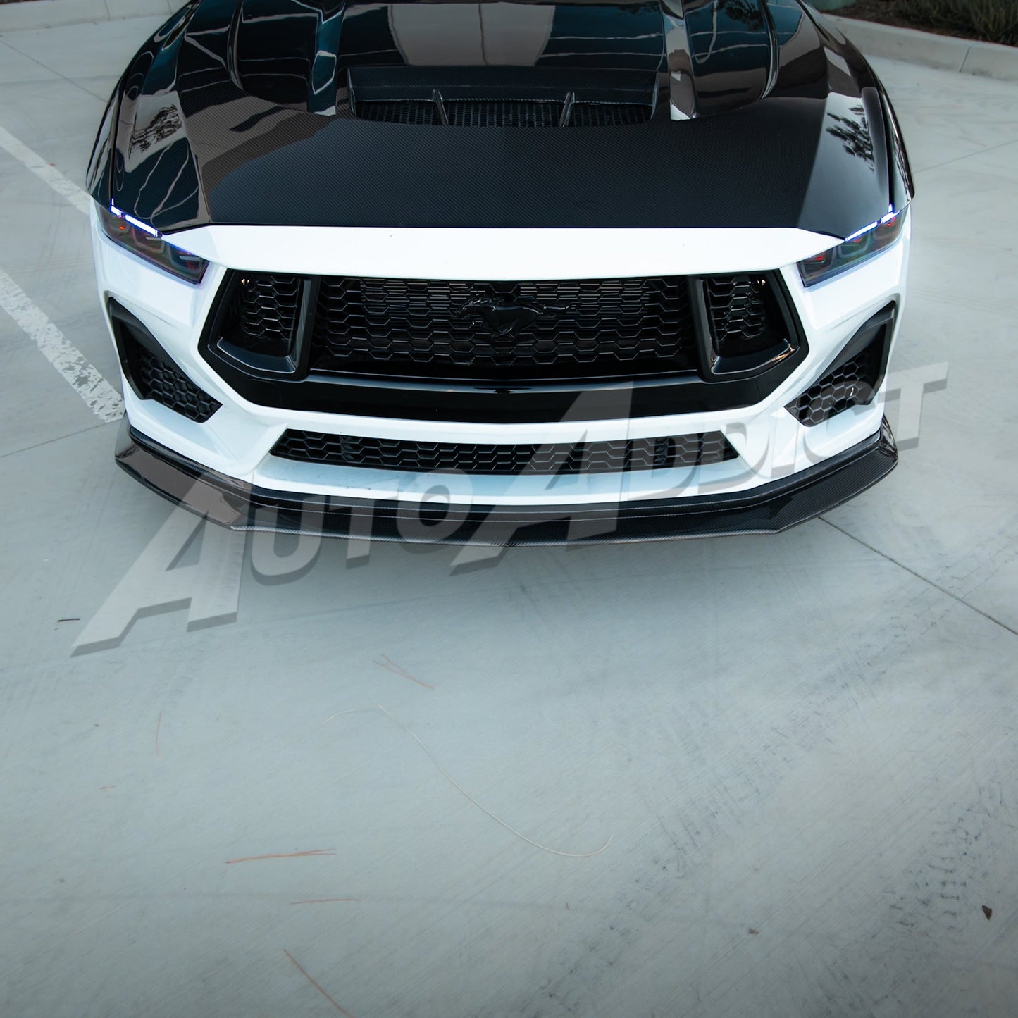 2024-2026 Mustang EcoBoost/GT S650 Type-OE Carbon Fiber Double Sided Lower Chin Splitter
