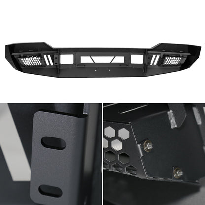 2011-2016 Ford F-150/F-250 Black Heavy Duty Steel Front Bumper w/ LED Light Ports