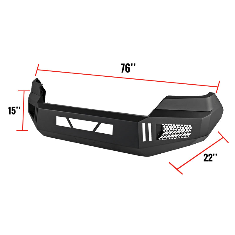 2016-2021 Toyota Tacoma Black Heavy Duty Steel Front Bumper w/ LED Light Ports