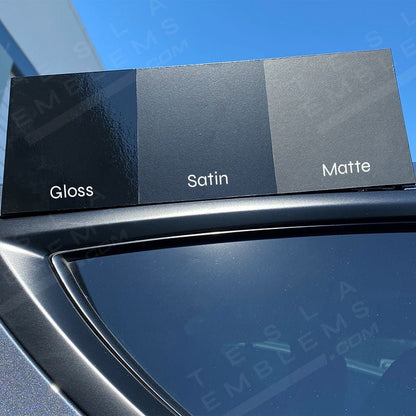 3M Satin Black Tesla Emblem Decals (Front + Back) | Model S
