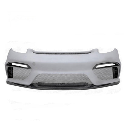 GT4 Style Half Carbon Fiber Front Bumper for Porsche Cayman 981 13-15