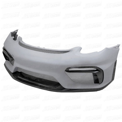 GT4 Style Half Carbon Fiber Front Bumper for Porsche Cayman 981 13-15