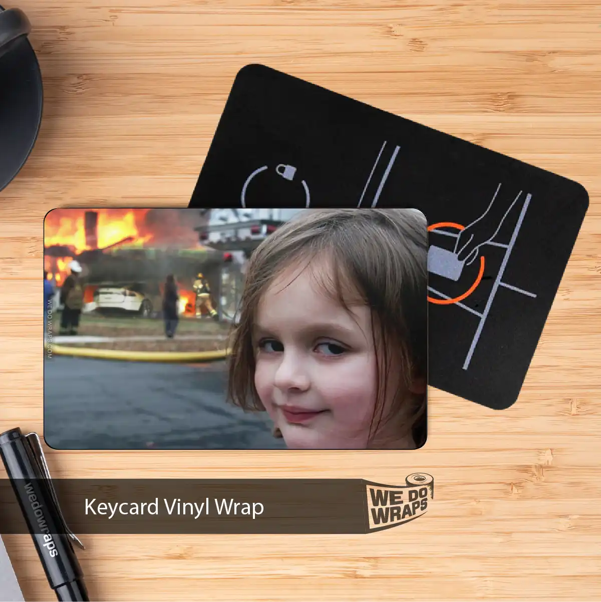 Burning House Girl Meme | NFC Key Card Wrap