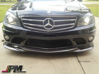 GH Style Carbon Fiber Front Bumper Add-on Lip Fits For 2008-2011 Mercedes-Benz W204 Pre-Facelift C63 Sedan