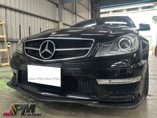 GH Style Carbon Fiber Front Bumper Add-on Lip Fits For 2012-2014 Mercedes-Benz W204 C204 Facelift C63