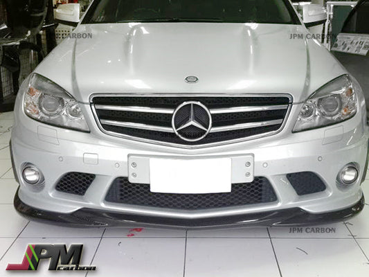 GH Style Carbon Fiber Front Bumper Add-on Lip Fits For 2008-2011 Mercedes-Benz W204 Pre-Facelift C63 Sedan