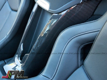 [JPMCarbon] Dry Carbon Console Waterfall Wireless Phone Charger Trim Cover Fits For 2020-2025 Chevrolet Corvette C8 Only