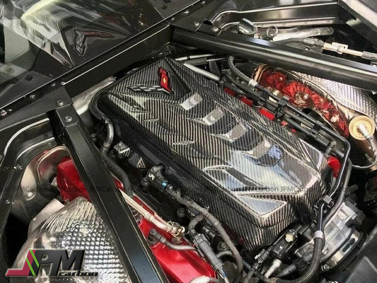 [JPMCarbon] Dry Carbon Engine Cover Fits For 2020-2025 Chevrolet Corvette C8 Only