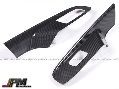 [JPMCarbon] Dry Carbon Window Door Lock Control Switch Trims Fits For 2020-2025 Chevrolet Corvette C8 Coupe Only