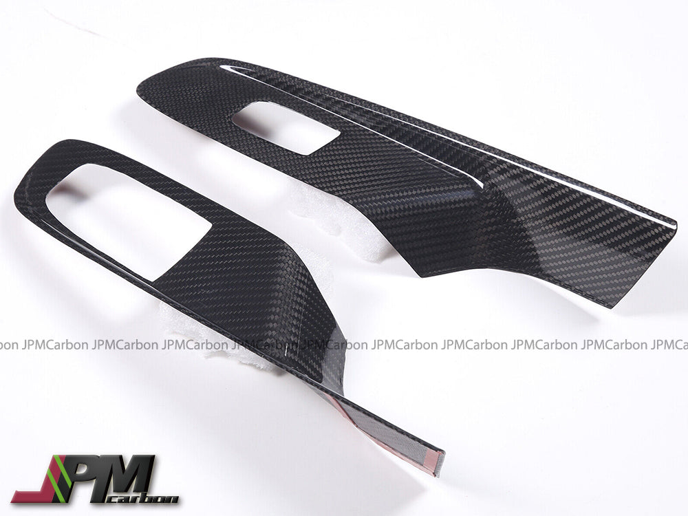 [JPMCarbon] Dry Carbon Window Door Lock Control Switch Trims Fits For 2020-2025 Chevrolet Corvette C8 Coupe Only