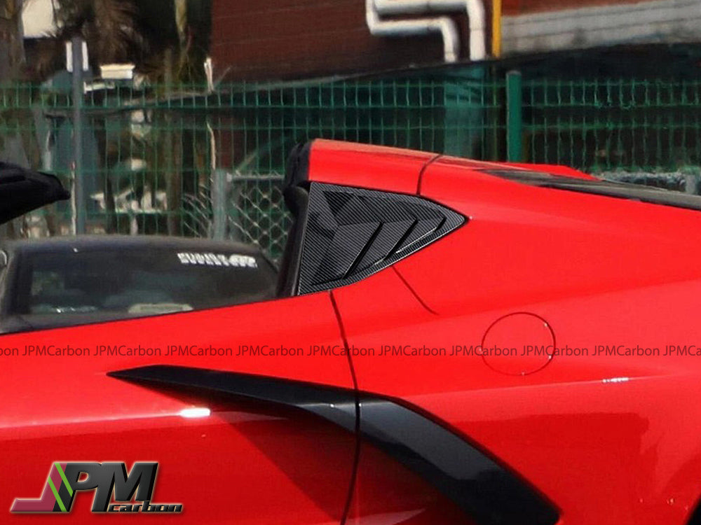 [JPMCarbon] Dry Carbon Window Louver Scoop Shade Trim Covers Fits For 2020-2025 Chevrolet Corvette C8 Only