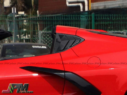 [JPMCarbon] Dry Carbon Window Louver Scoop Shade Trim Covers Fits For 2020-2025 Chevrolet Corvette C8 Only