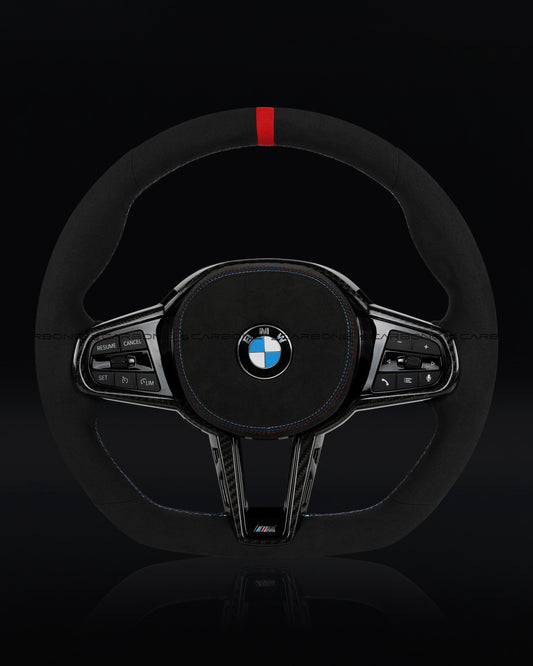 BMW LCI Alcantara Flat Bottom Steering Wheel for G Chassis- CARBONE's Signature Design for G20 G30 G80 G82 M3 M4 M2 M340i M5 M8 F90