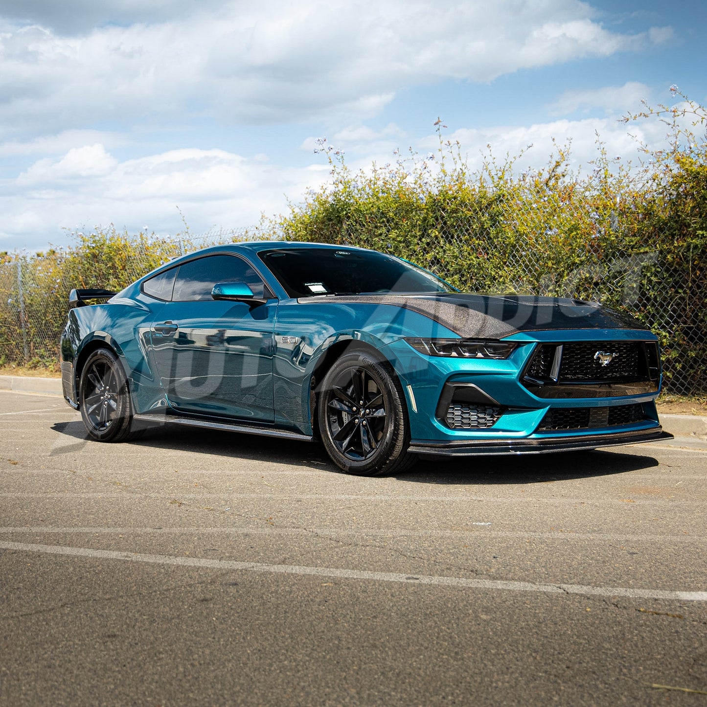 2024-2026 Mustang EcoBoost/GT S650 Type-OE Carbon Fiber Double Sided Lower Chin Splitter