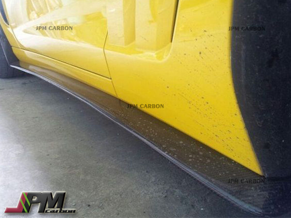Z06 Style Carbon Fiber Side Skirt Add-on Lips & Mud Flaps Fits For 2005-2013 Chevrolet Corvette C6 Z06 ZR1 Only