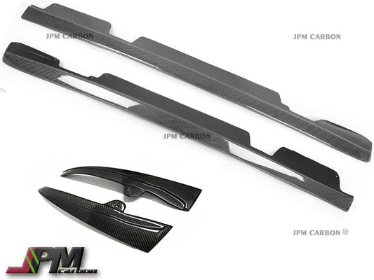 Z06 Style Carbon Fiber Side Skirt Add-on Lips & Mud Flaps Fits For 2005-2013 Chevrolet Corvette C6 Z06 ZR1 Only