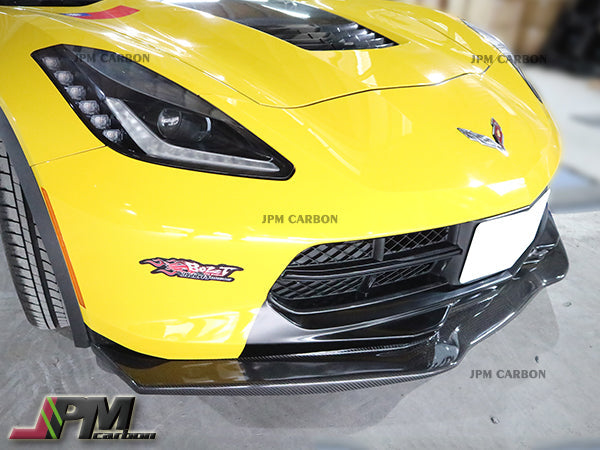 JPM R1 Carbon Fiber Front Bumper Add-on Lip Fits For 2014-2019 Chevrolet Corvette C7 Only