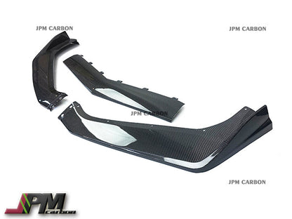 [JPMCarbon] Carbon Fiber Front Bottom Add-on Lip (3pcs) Fits For 2014-2019 Chevrolet Corvette C7 w/ Replica ZR1 Bumper